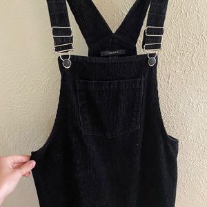 Black Corduroy Dress Overalls